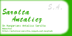 sarolta antalicz business card